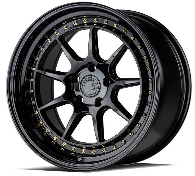 Aodhan DS-X &mdash; Gloss Black W /Gold Rivets