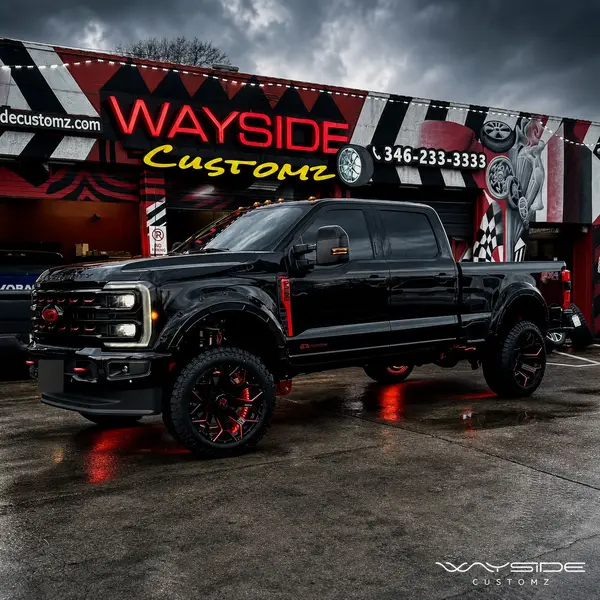2026 Ford F-250 &middot; 22" Revenge Off-Road wheels &middot; Lift / leveling &middot; Wrap / chrome delete