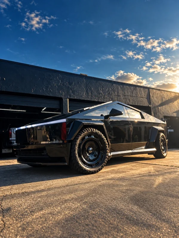 2025 Tesla Cybertruck · 24" Azad Wheels · Wrap