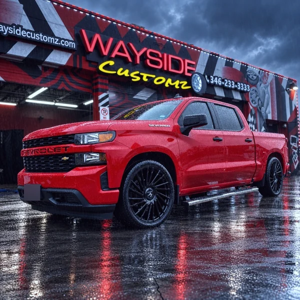 Chevrolet Silverado 1500 · 22" Lexani Wheels · 2/4 MaxTrac Lowering Kit